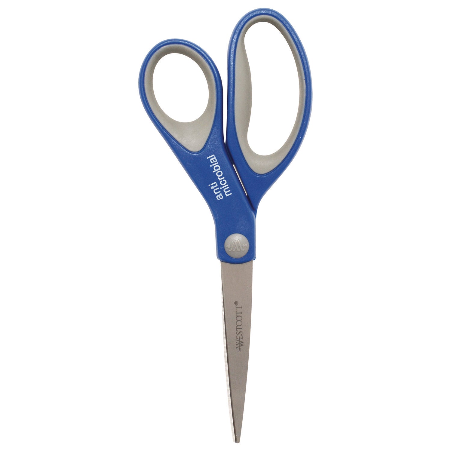 westcott-scissors-with-antimicrobial-protection-8-long-3-25-cut-length-straight-blue-gray-handle-2-pack-acm17836_1